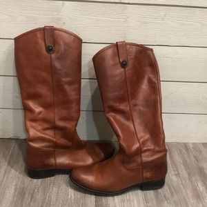 GUC Frye Wide Calf Melissa Button Boot Cognac 10